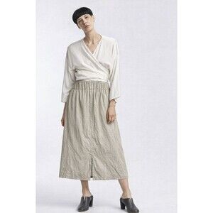 Miranda Bennett Paper Bag Skirt One Size Lyocell Crinkle Pull On Minimalist BOHO